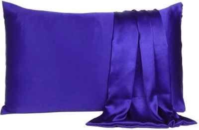 DLK Satin Pillows Cover(Pack of 2, 48 cm*69 cm, Blue)