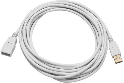TERABYTE Reversible USB 2.0 2 A 5 m 5 Meter USB Extension Cable USB to USB 3.0 Data Transfer Cord Male To Female Extension USB Cable(Compatible with Computer, Laptop, Printer, TV, DVD Player Etc., White, One Cable)
