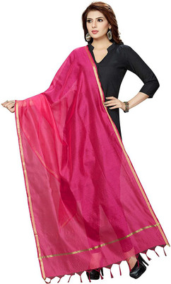 Khadija's Art Silk Solid Women Dupatta