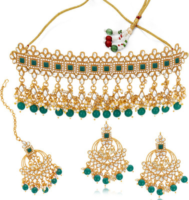 Sukkhi Alloy Gold-plated Green Jewellery Set(Pack of 1)