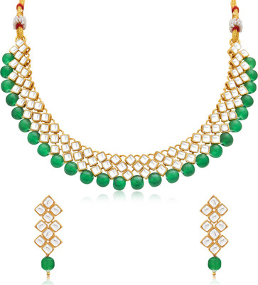 Sukkhi Alloy Gold-plated Green Jewellery Set(Pack of 1)
