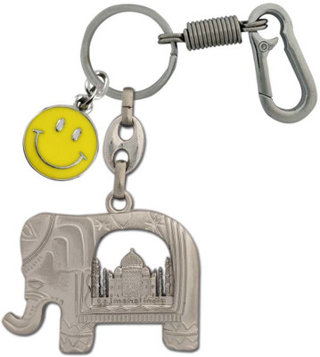 HANDSOME ISK High quality both side lord Ganesh face tajmahal with Beautiful Smily and Locking Hook Full Metal. Key Chain