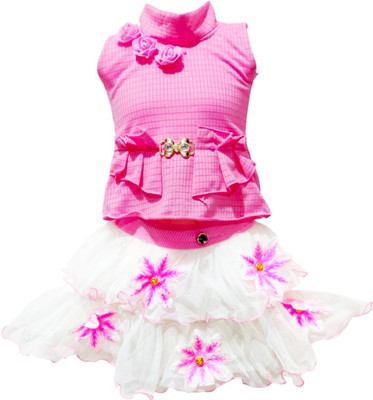 Top Fashion Baby Girls Party(Festive) Top Skirt(Pink)
