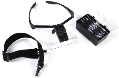 uptodatetools LED Head Light Magnifying 1.0X, 1.5X, 2.0X, 2.5X and 3.5X Headset(Black)
