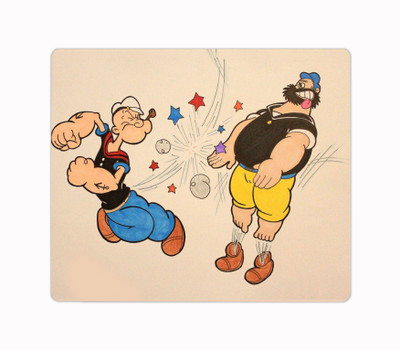 ARTBUG Popeye Cartoon Printed Premium Designer Mouse Pad for Computer/Laptop (22.5cm x 19cm) - C450 Mousepad(Multicolor)