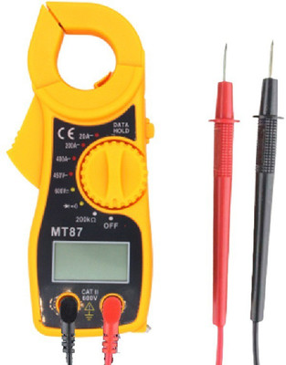 Divinext Digital Clamp Meter Electronic Clip on Tong Tester AC Current AC/DC Voltage Tester Digital Multimeter(Yellow 2000 Counts)