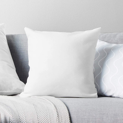 KUBER INDUSTRIES Microfibre Solid Cushion Pack of 1(White)