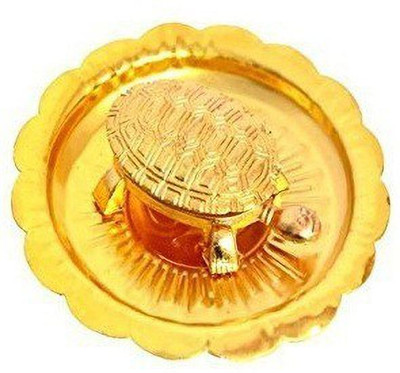 De-Ultimate Kachua Yantra Vaastu/fengshui Golden Tortoise-Turtle with Metal Plate Copper(2 Pieces, Gold)