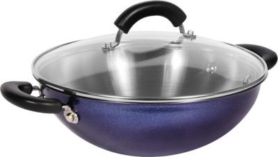 Cast Iron Kadai - Meyer Pre-Seasoned 26cm Iron Kadai with Glass