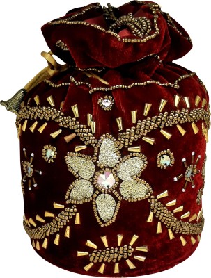 JIVON FLOWER POTLI NO.5 (MAROON) Potli