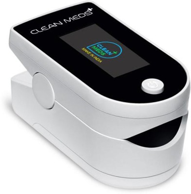 CLEAN MEDS OLED Display Spo2 Fingertip Pulse Oximeter Red Colour Beep Alert Function Inbuilt Pulse Oximeter(White)