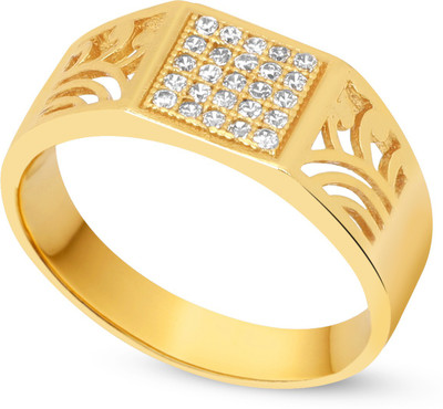 mahi creation Brass Cubic Zirconia Gold Plated Ring