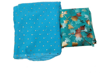 VINIT ENTERPRISE Printed Bollywood Chiffon Saree(Blue)
