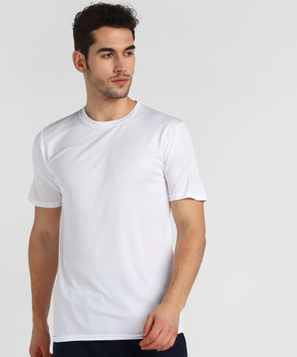 COHEN Solid Men Round Neck White T-Shirt