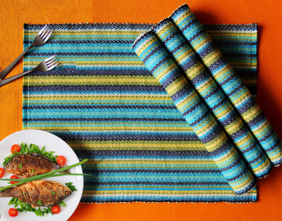 AIRWILL Rectangular Pack of 4 Table Placemat(Multicolor, Cotton)