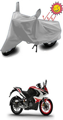 Auto Age Two Wheeler Cover for Bajaj(Pulsar RS 200, Silver)