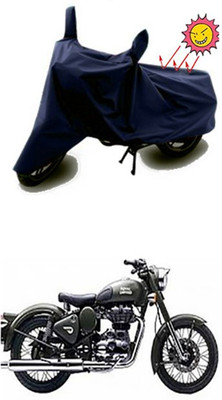 Auto Age Two Wheeler Cover for Royal Enfield(Battle Green, Blue)