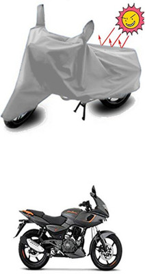 Auto Age Two Wheeler Cover for Bajaj(Silver)