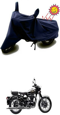 Auto Age Two Wheeler Cover for Royal Enfield(Classic Chrome, Blue)