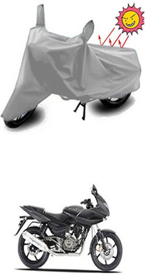 Auto Age Two Wheeler Cover for Bajaj(Pulsar 220 DTS-i, Silver)