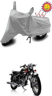 Auto Age Two Wheeler Cover for Royal Enfield(Electra Delux, Silver)