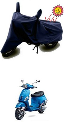 GOODLIFE Two Wheeler Cover for Universal For Bike(Vespa SXL, Blue)