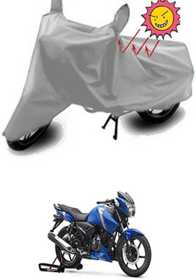 Auto Age Two Wheeler Cover for TVS(Apache, Silver)