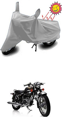 Auto Age Two Wheeler Cover for Royal Enfield(Silver)