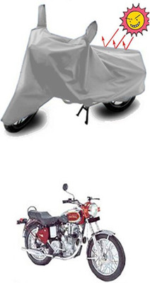 Auto Age Two Wheeler Cover for Royal Enfield(Silver)