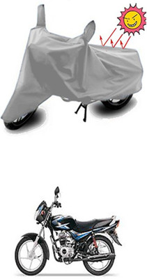 Auto Age Two Wheeler Cover for Bajaj(CT100, Silver)