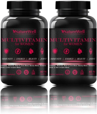 Naturewell Multivitamin Women One Daily, Multivitamin Capsule Premium (120 N Women)(2 x 60 No)