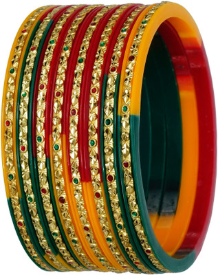 Barffy collections Plastic Gold-plated Bangle Set(Pack of 8)