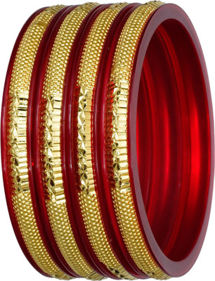 JOYERIA FASHIONS Plastic Gold-plated Bangle Set(Pack of 4)