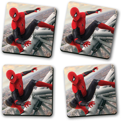 Ashvah Square Medium Density Fibreboard Coaster Set(Pack of 4)