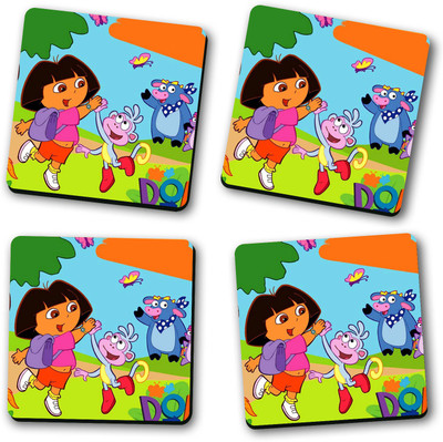 Ashvah Square Medium Density Fibreboard Coaster Set(Pack of 4)