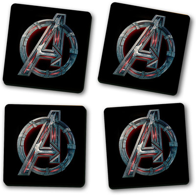 Ashvah Square Medium Density Fibreboard Coaster Set(Pack of 4)