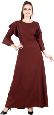 Shyammc Women Maxi Brown Full Length Dress