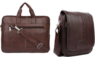 GOLD SKY Men & Women Brown Messenger Bag(Pack of: 2)