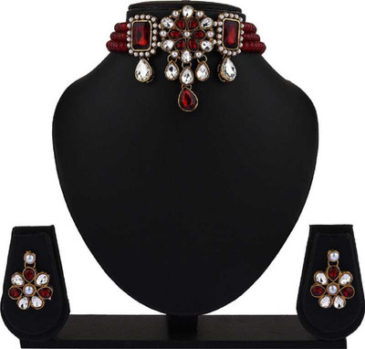 CATALYST Alloy Brass Maroon Jewellery Set(Pack of 1)