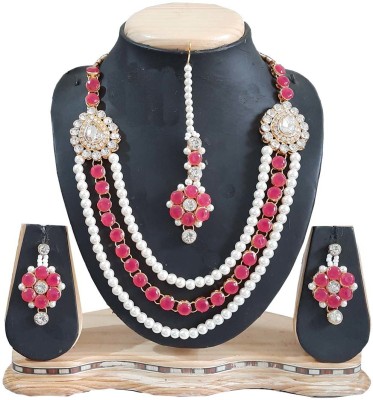 STYLISH DUDE Mother of Pearl, Alloy Gold-plated Pink, White Jewellery Set(Pack of 1)