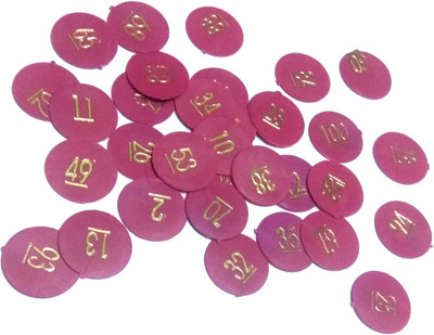 nawani Plastic Numerical Token/Coins ( 1 to 100 ) Number Coins.Colour As per Avelable.(Pink)
