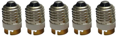 DECOBELL E27 To B22 Edison Screw Socket Base Adapter Converter LED Bulb Lamp Plug Extender Plastic, Aluminium Light Socket(Pack of 5)