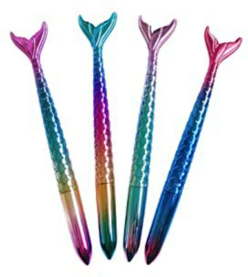 Prezzie Villa Mermaid Shape Pens Gel Pen Refill(Pack of 4, Ink Color - Black, Blue)