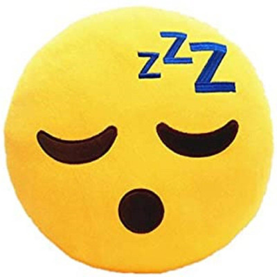 NAVRUDRA Polyester Fibre Smiley Cushion Pack of 1(Blue)