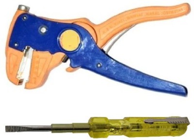 MyJerry Self Adjusting Wire Stripper Cutter, Neon Bulb Line Tester Screwdriver Hand Tool Kit(2 Tools)