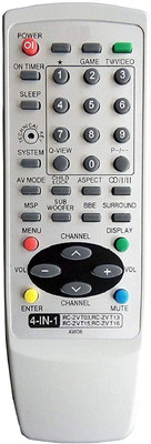 BhalTech AW06 4 in 1 RC-ZVT03 RC-ZVT13 RC-ZVT15 RC-ZVT16 CRT TV Universal Compatible with  Aiwa Remote Controller(Gray)