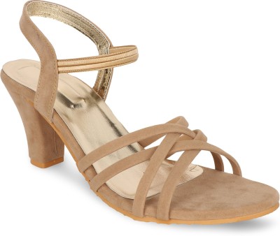 NE Shoes Women Heels(Beige , 8)