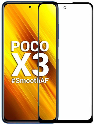 from comm Edge To Edge Tempered Glass for POCO X3 Premium Shock Resistant 21D Temper Glass For All 21D Anti Explosion 9H Hardness, Ultra Clear, without scratch Tempered Glass(Pack of 1)