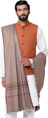Braid N Cord Polyester Wool Blend Applique Men Shawl(Brown)