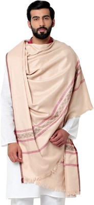 Braid N Cord Polyester Wool Blend Applique Men Shawl(Beige)